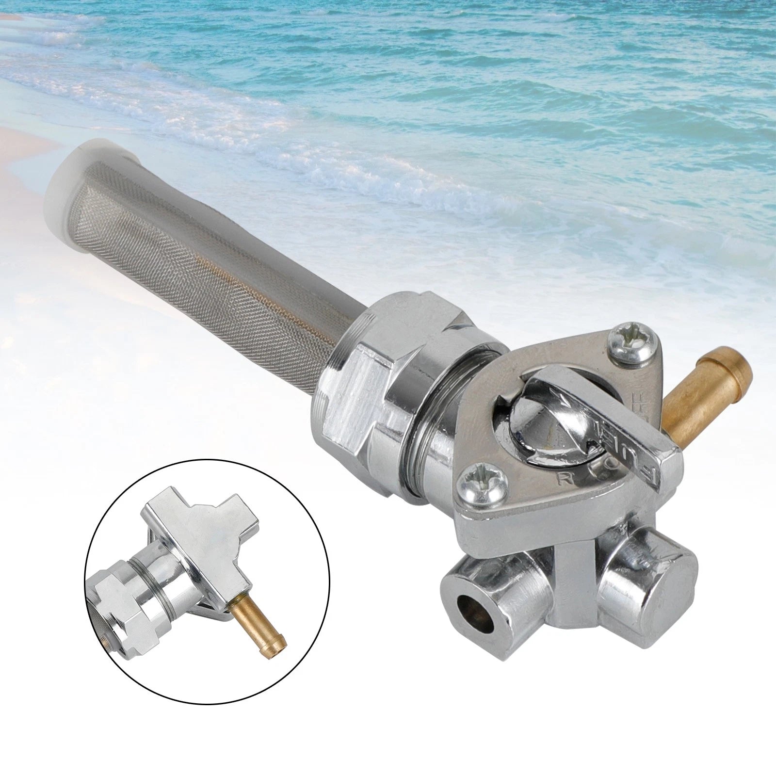 Gas Tank Fuel Cock Valve Petcock for FLHS FLHTC FLST (1986–1990)