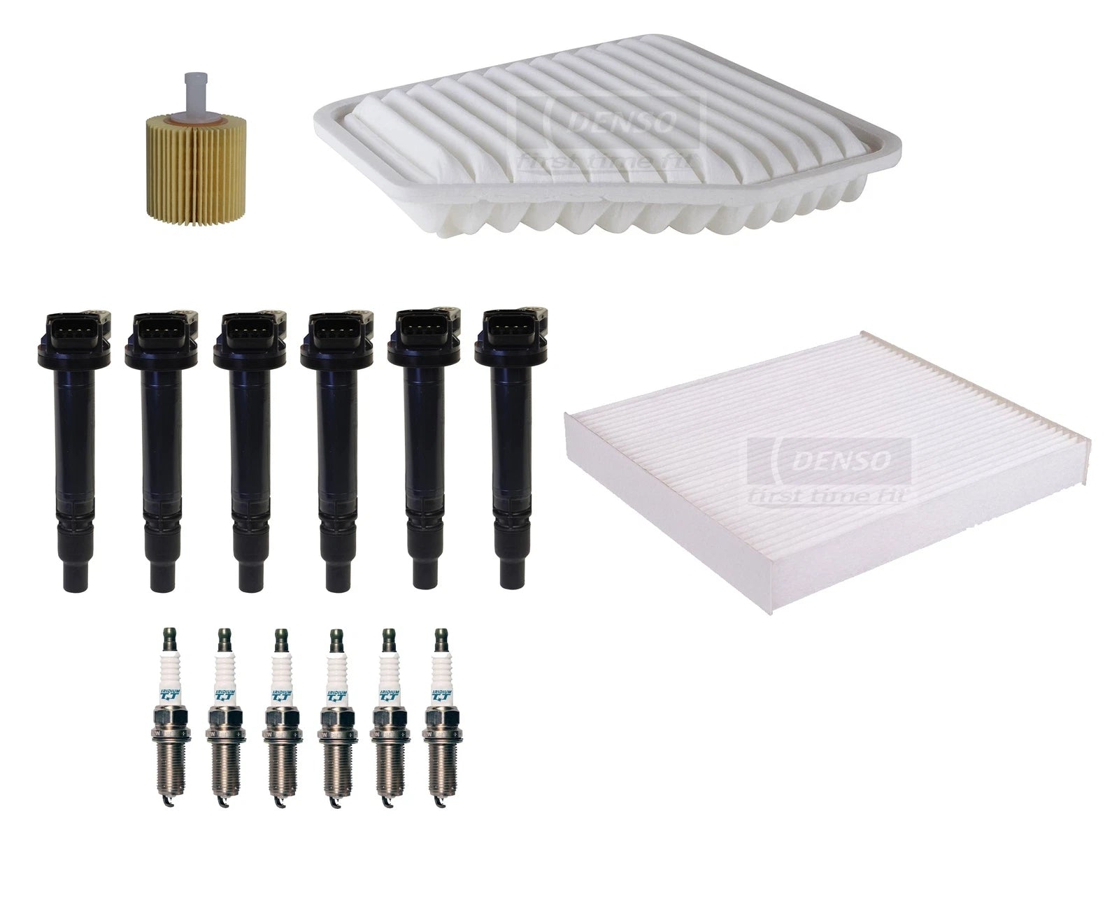 Set of 6 Ignition Coils & Iridium TT Spark Plugs for Toyota Lexus V6