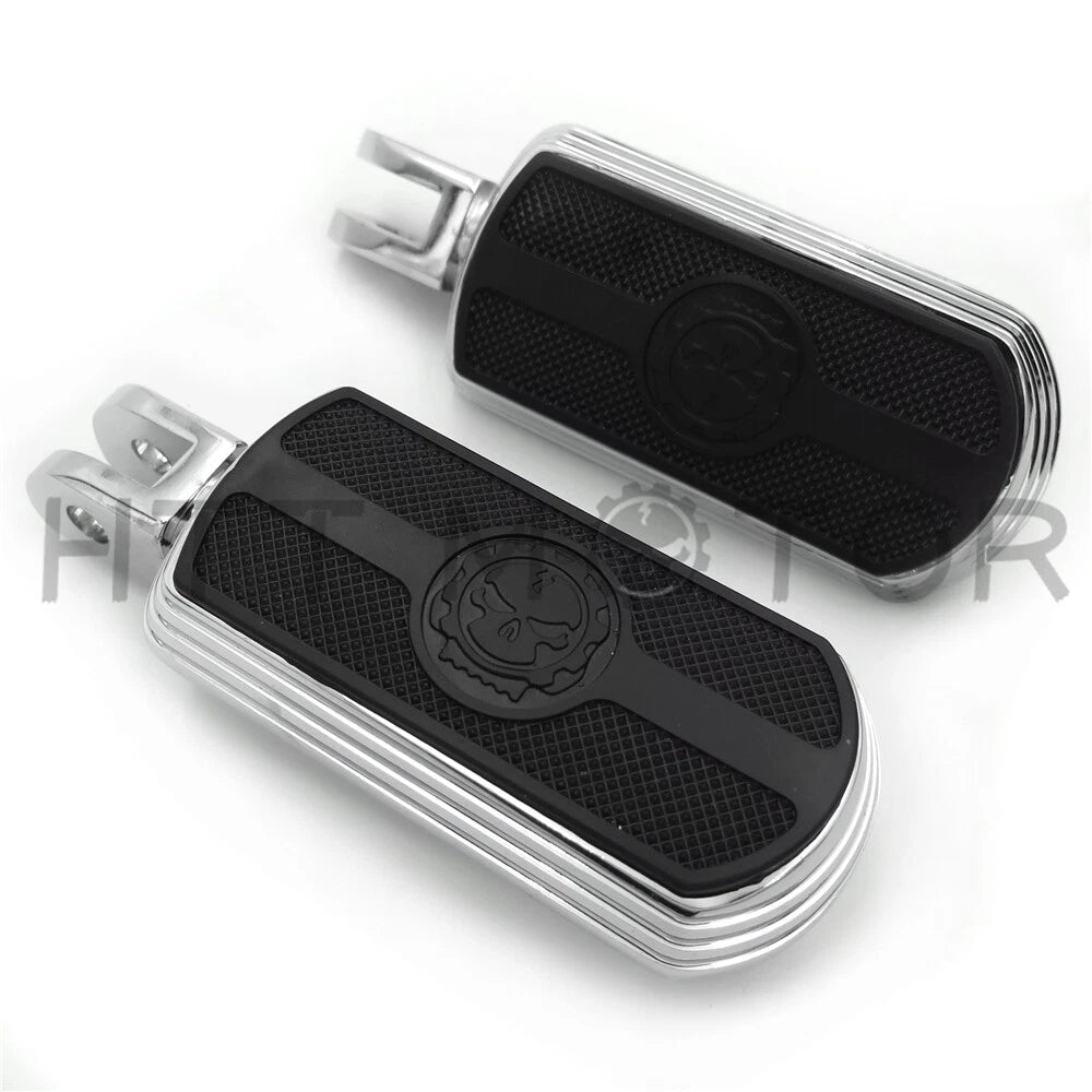 Chrome Skull Rubber Footpeg for Harley FXBB FXBR FXBRS FXLR (2018–Later)