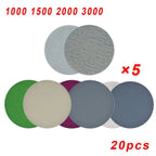 20pcs Hook & Loop Wet/Dry Sanding Discs for (1000-3000 Grit)