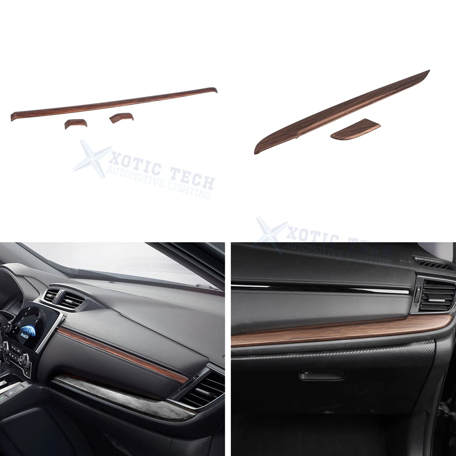 Peach Wood ABS Console Dashboard Panel Stripe Cover for Honda CR-V (2017-2022)