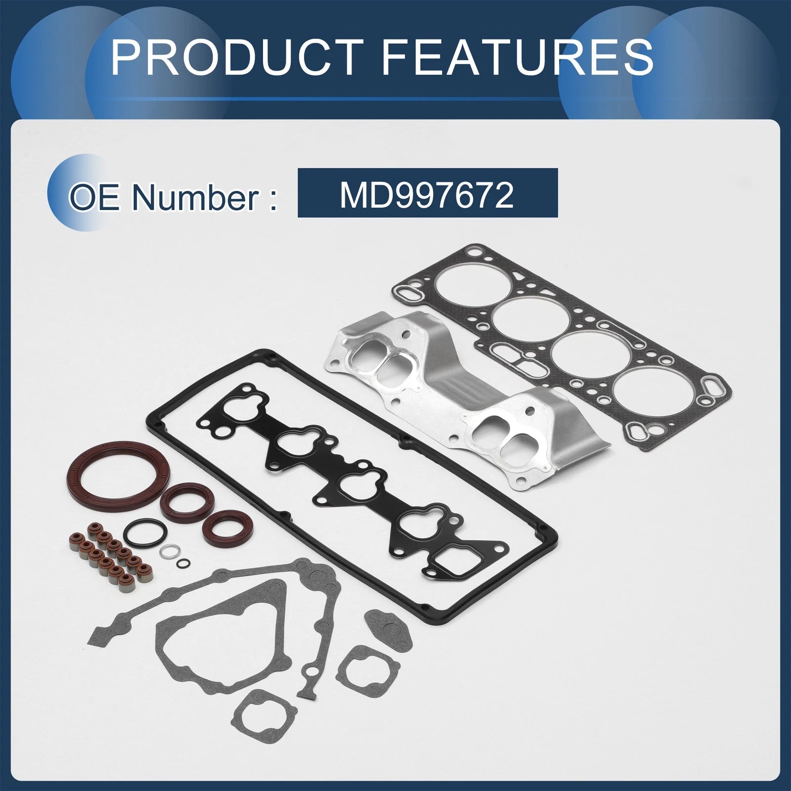 Cylinder Head Gasket Kit No.MD997672 for Mitsubishi 4G15 (C62A) (1990–1995)