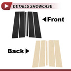 Set of 6 Door Pillar Window Trim for Ford Explorer (2020–2023) Black