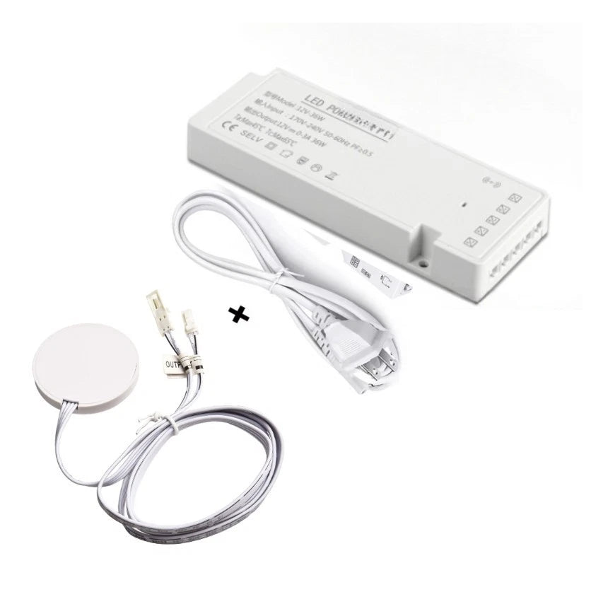 Touch Switch LED Cabinet Light Adapter 12V DC Transformer for Home Use