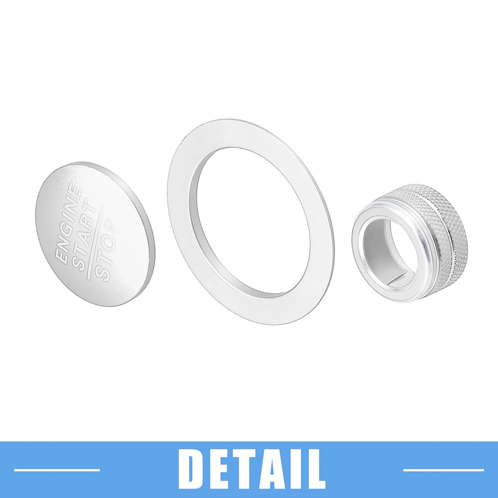 3pcs Volume Switch Knob Cover for Honda Civic (2022–2023) Silver Tone