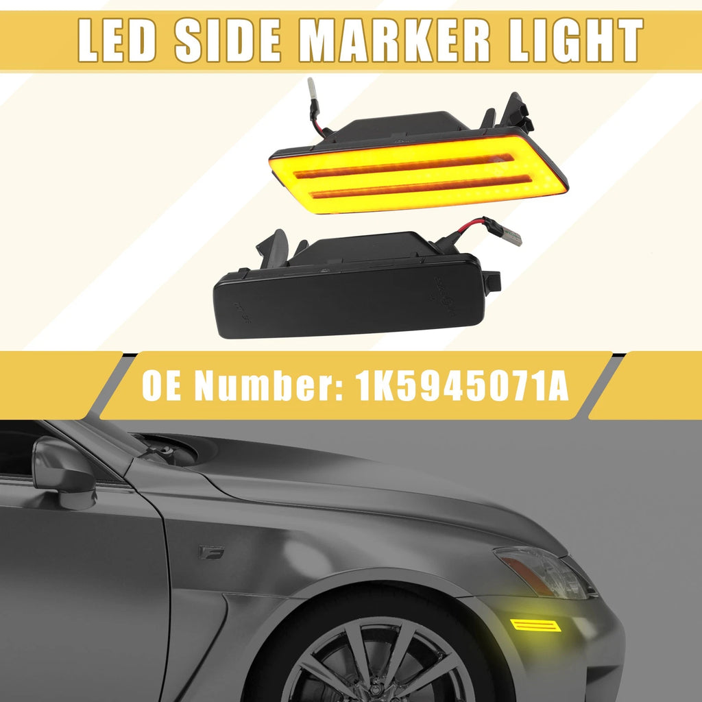 Set of 2 Front LED Side Marker Lights for Volkswagen (1K5 945 071A)