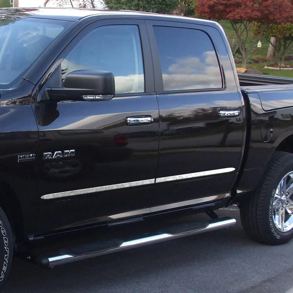 Flat Body Side Molding Trim 1.5 Inch 4Pc Set for Dodge Ram Crew Cab (2009–2018)