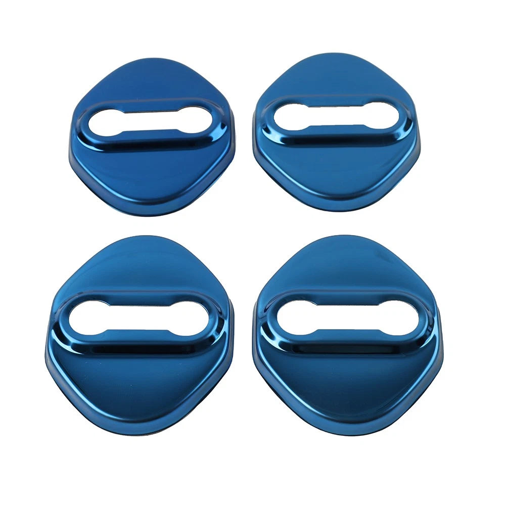 Car Door Lock Protective Cover Set of 4 for Honda Toyota Mazda Hyundai Blue