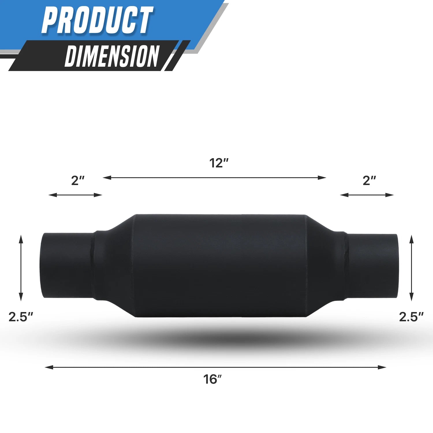 16" Stainless Steel Exhaust Muffler for Universal Applications (EPA)
