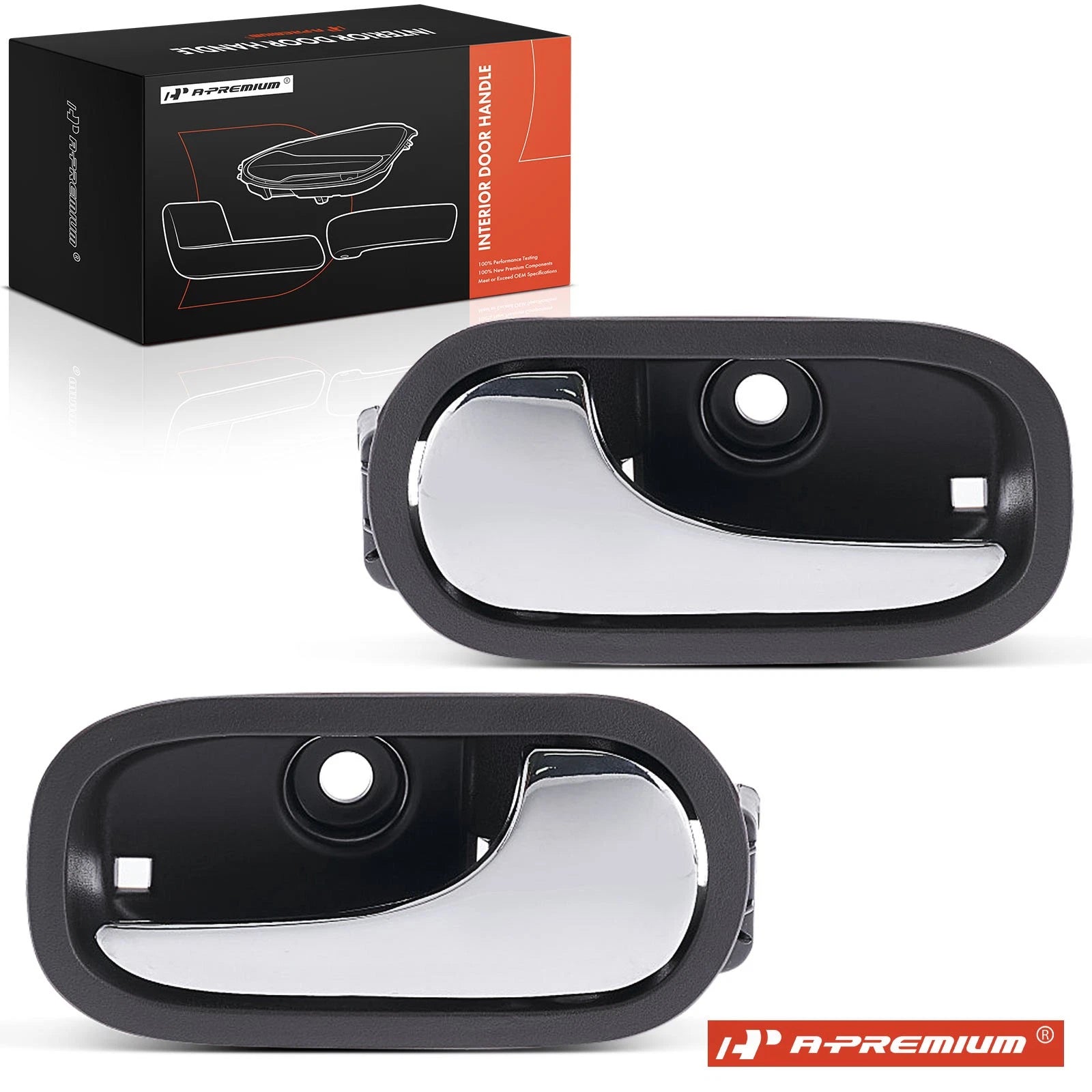 2X Rear Brown Chrome Interior Door Handle for Chevy Malibu (2008–2012)