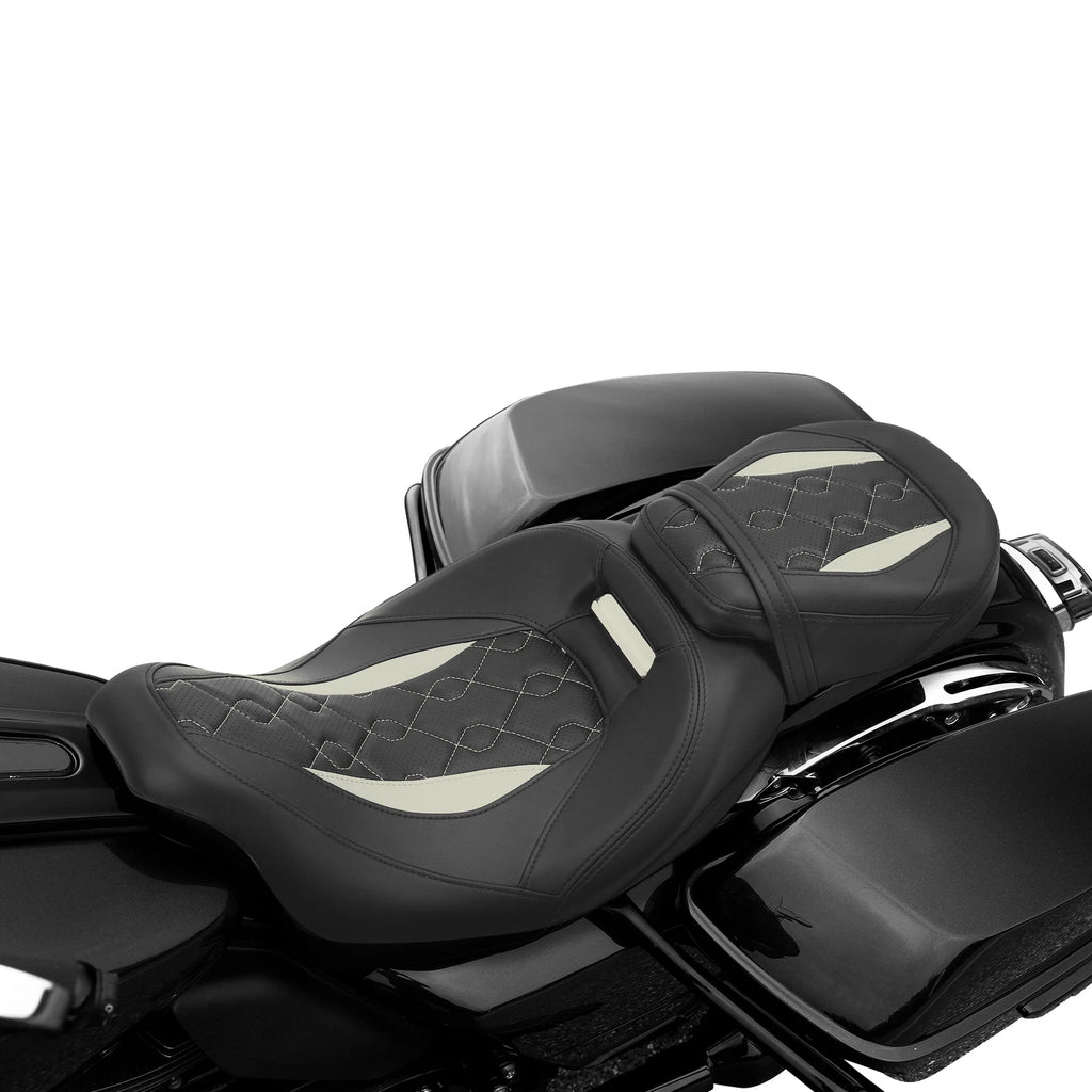 Driver Passenger Seat for Harley Touring Street Road Glide (2009–2023) Black