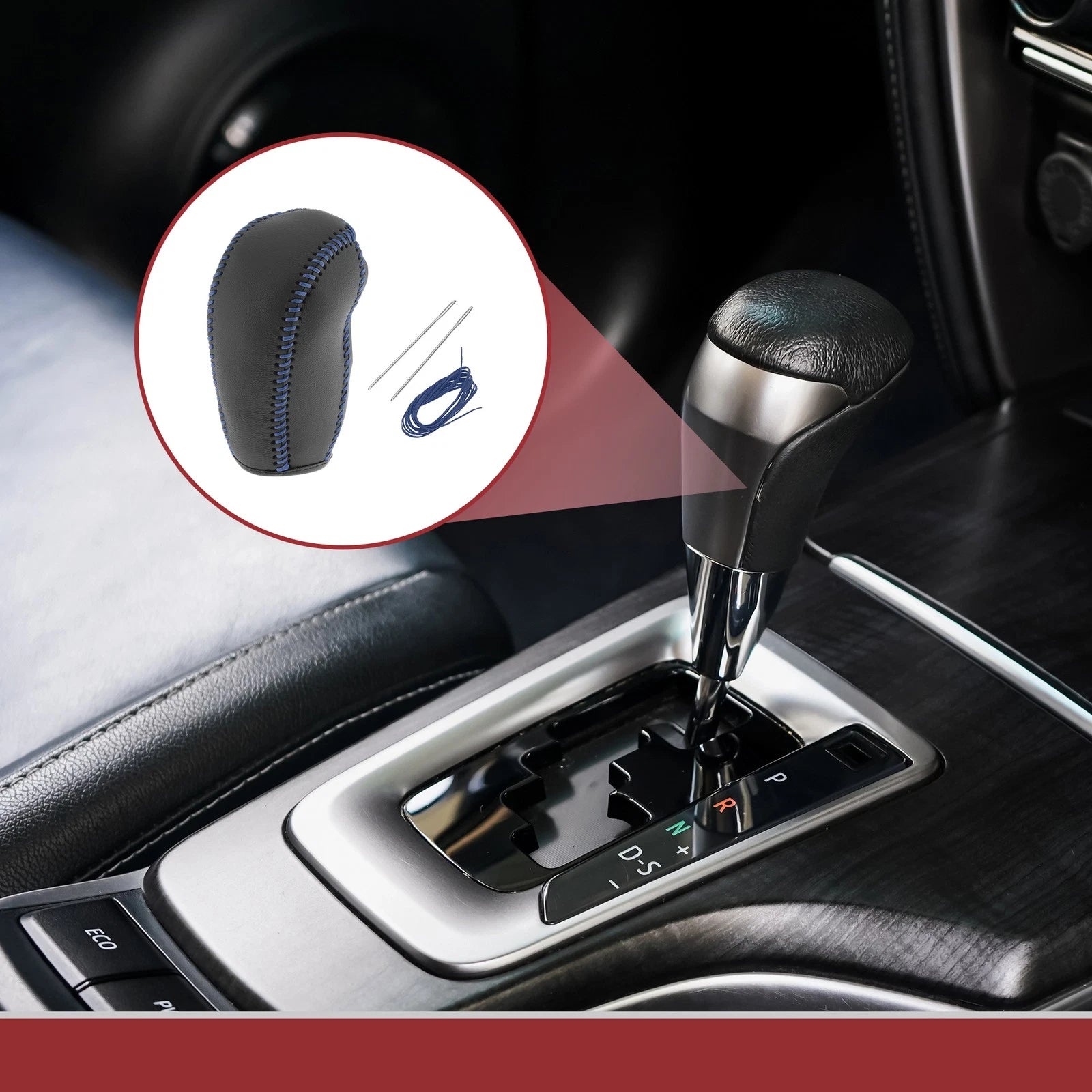 1Pc Gear Shift Knob Cover for Subaru Forester (2014–2017) Black Blue