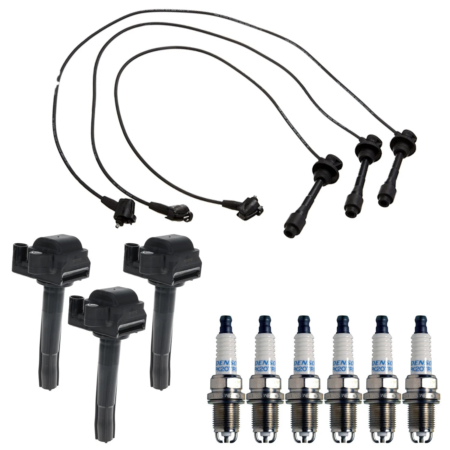 Set of 3 Ignition Coils & 6 Iridium Spark Plugs for Lexus ES300 (1992–2003)