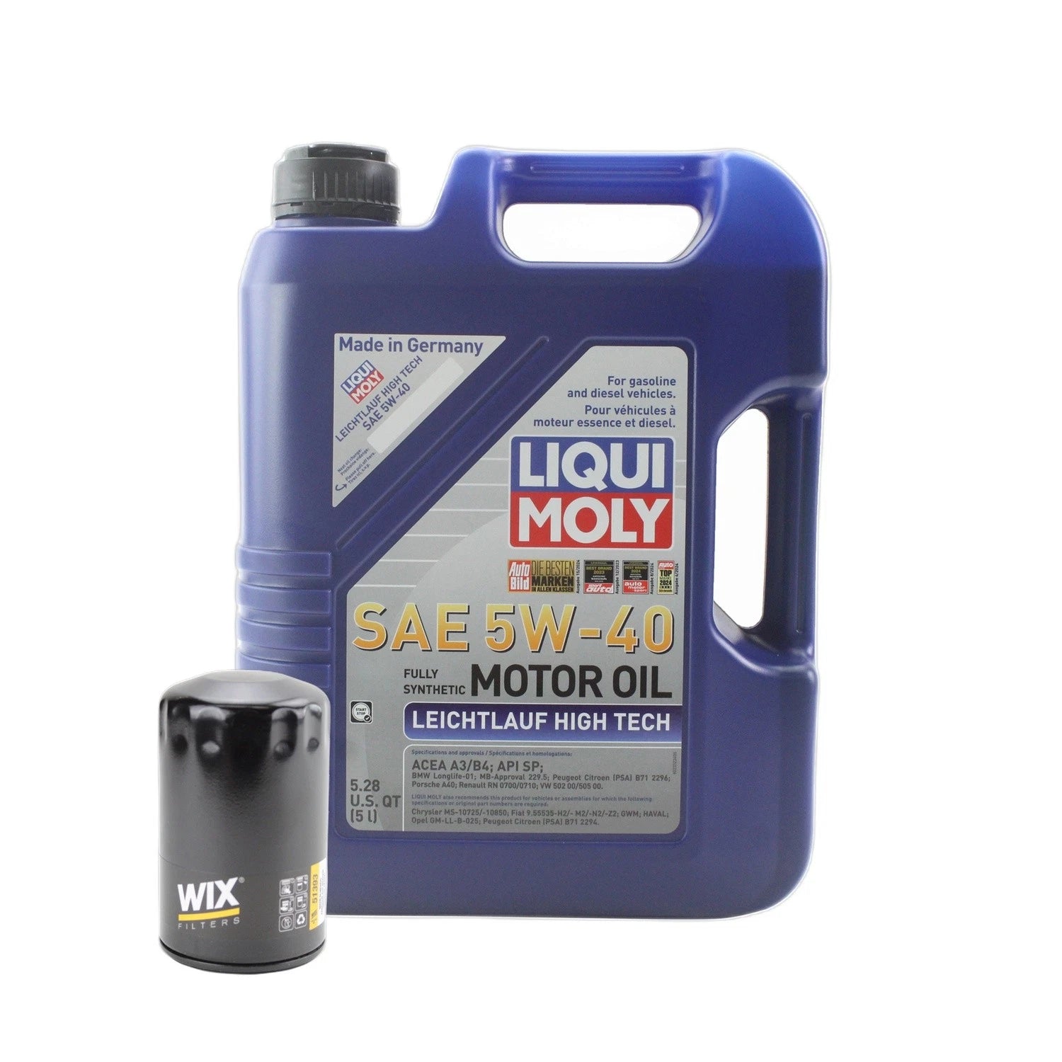 5L Liqui Moly Leichtlauf 5W-40 Oil Change Kit for Audi 1.8/2.0L (2000–2023)