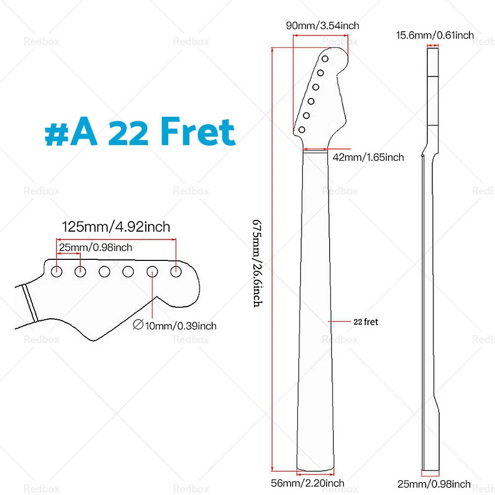 Electric Guitar Neck for ST (2021–2022) 22 Frets Maple