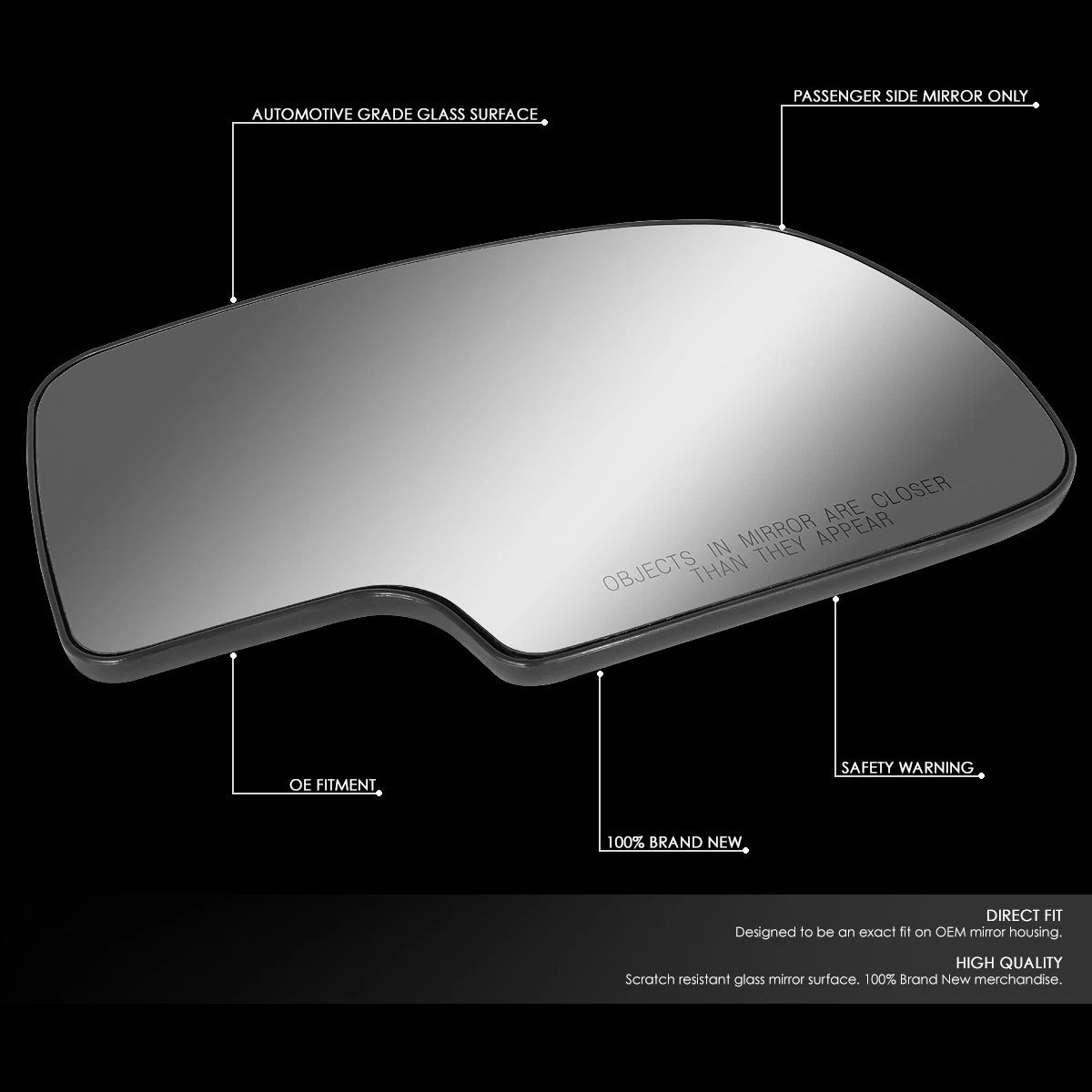 Right Side Door Rear View Mirror Glass for Tahoe/Yukon (2000–2006)