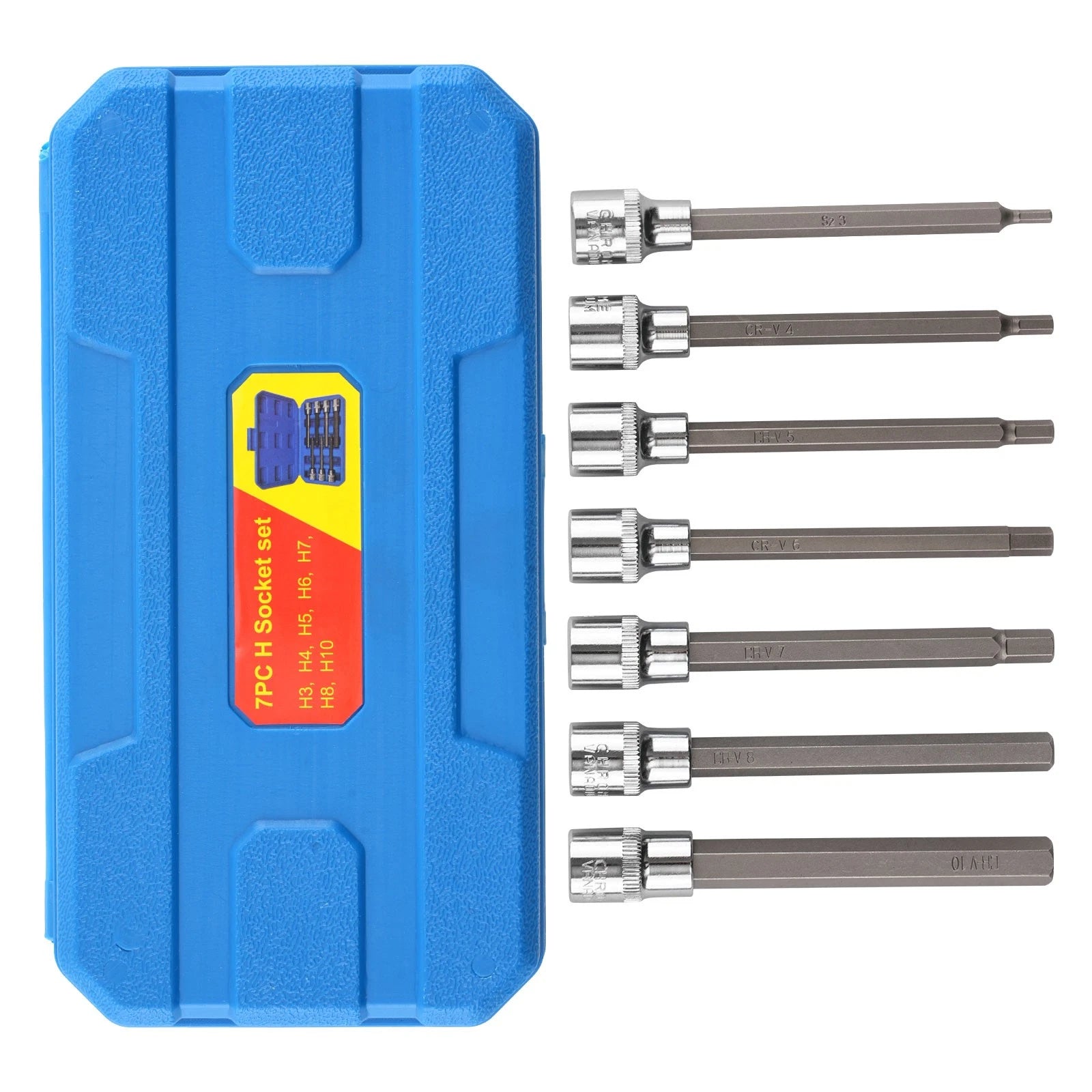 Set of 7 Long Reach Hex Sockets for Metric Vehicles (3-10mm)