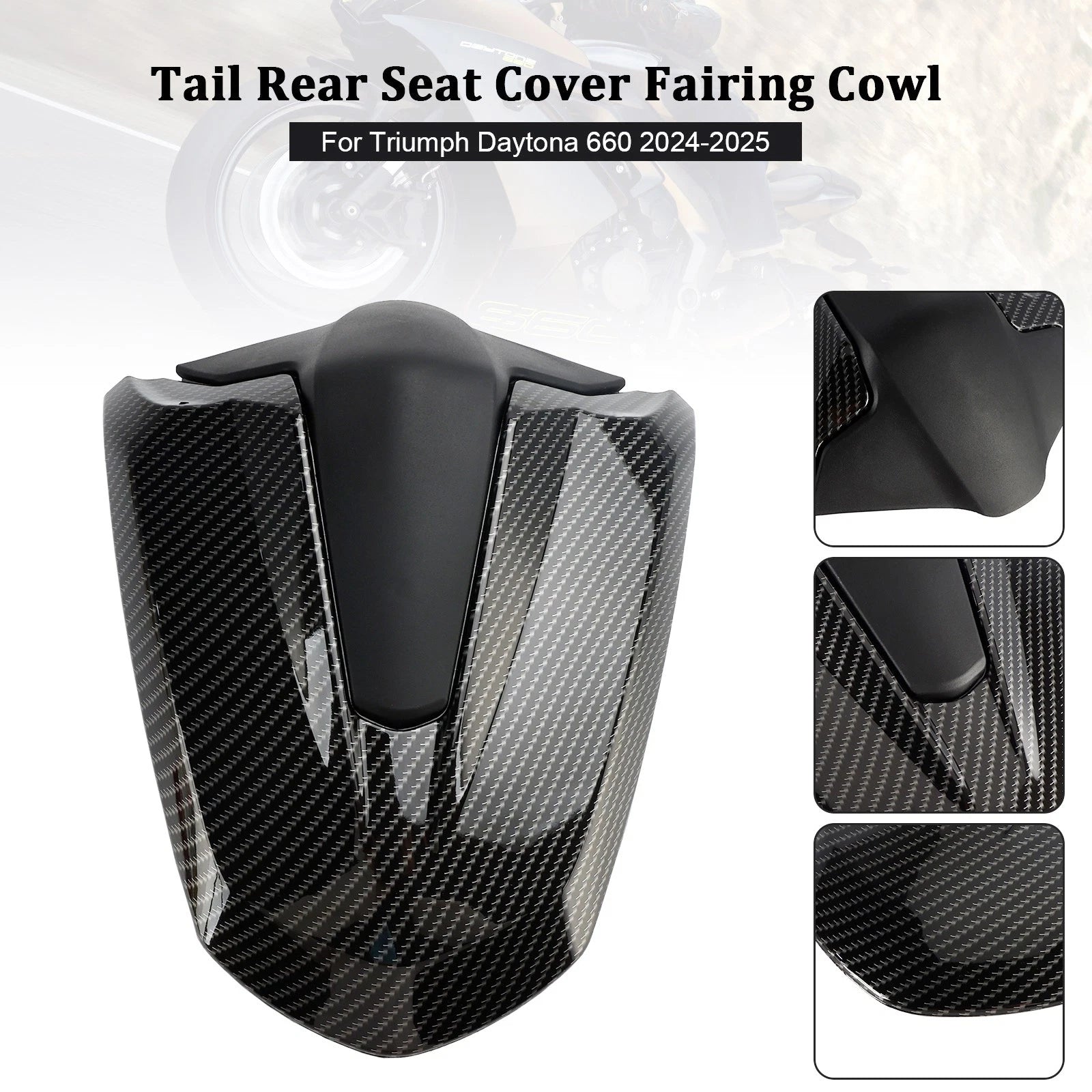 Tail Rear Seat Cover Fairing Cowl for Daytona 660 (2024–2025) Carbon