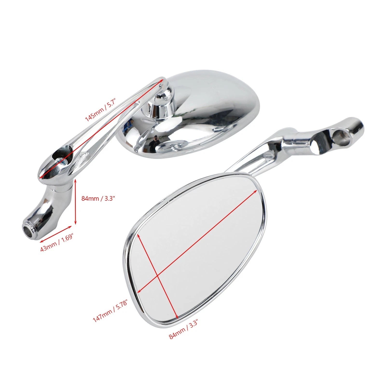 Cafe Racer Mirrors for Triumph Bonneville, Rocket, Scrambler, Thruxton, Street Twin (2001–2023)