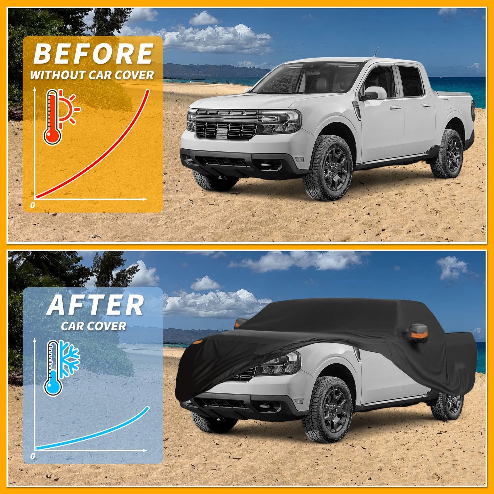 Waterproof Car Cover for Ford Maverick (190T-PU, Black)
