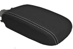 Leather Console Lid Armrest Cover for Subaru Crosstrek (2012–2017) White Stitch