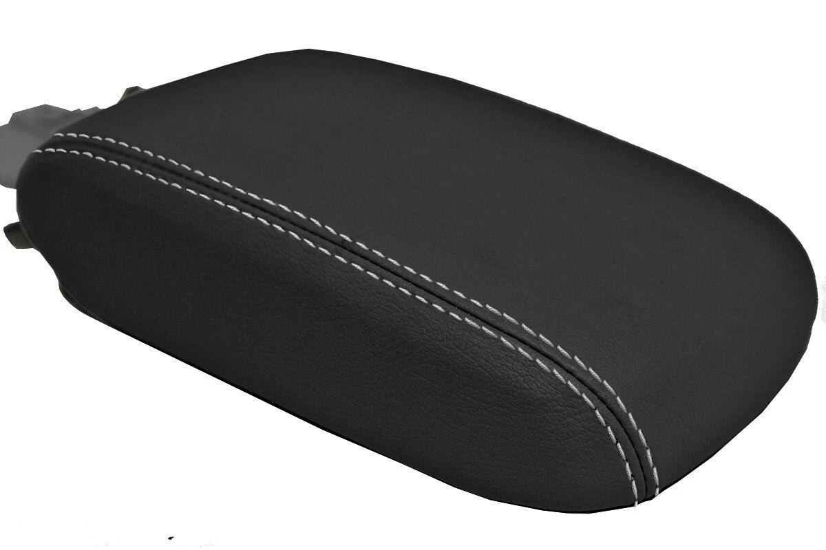 Leather Console Lid Armrest Cover for Subaru Crosstrek (2012–2017) White Stitch