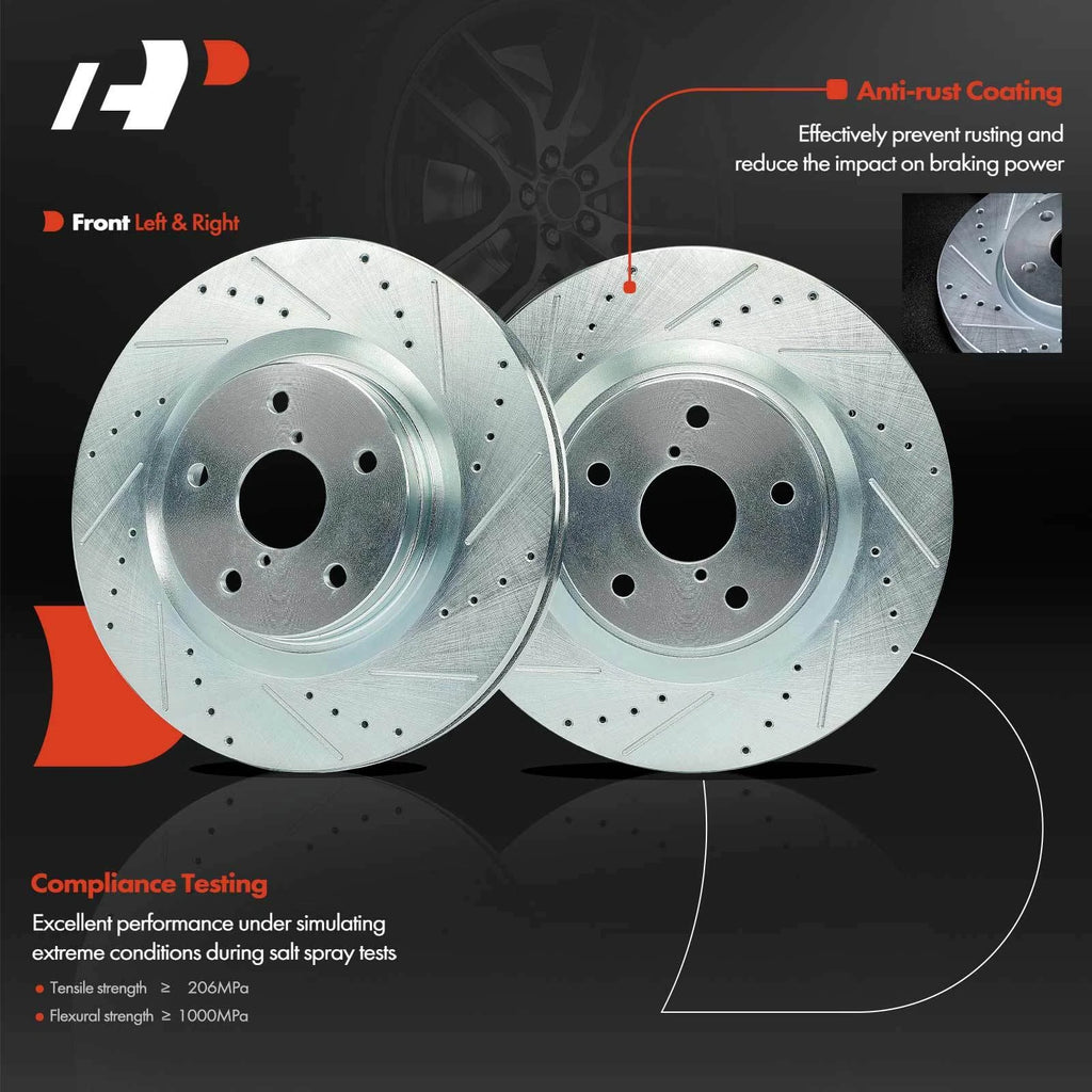 Front Drilled Brake Rotors & Ceramic Pads for Subaru Forester (2019–2021)