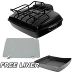 Black Chopped Trunk Backrest Base Plate for Harley Touring (2014–2025)