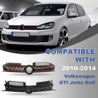 Grille for VW MK6 Golf/GTI/Jetta Sportwagen (2010–2014) Black with Red Trim
