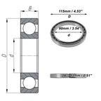 Deep Groove Ball Bearing 90x115x13mm for Scooter Skateboard (6818)