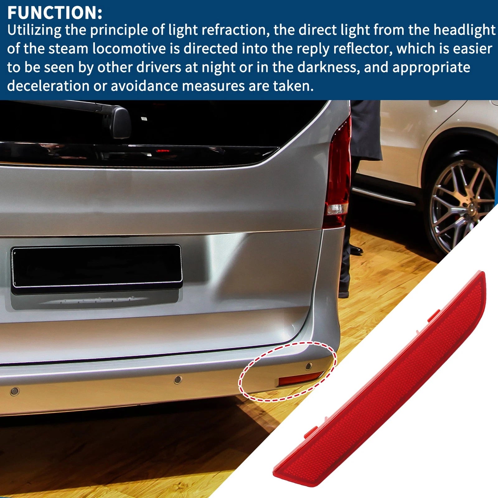 Bumper Reflector No.4478260140 for Mercedes-Benz Metris (2016–2023) Rear Right