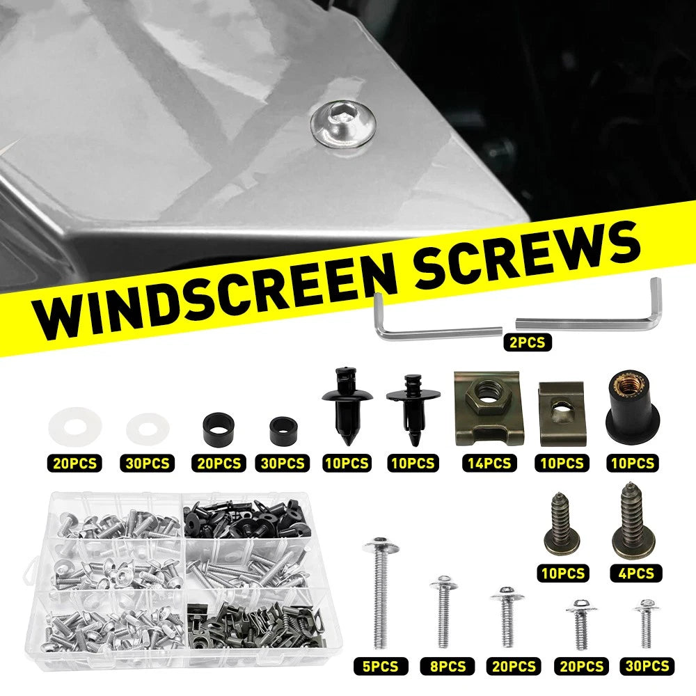 253pcs Aluminum Fairing Bolts M5 M6 for Yamaha YZF R1 (1998–2021) YZF R6 (1999–2020)
