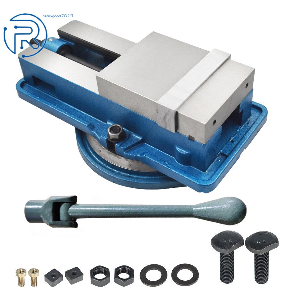 Lockdown CNC Milling Machine Bench Vise with 360° Swiveling Base