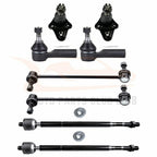 Set of 8 Front Tie Rods Ball Joints for Pontiac Vibe (2003–2008)