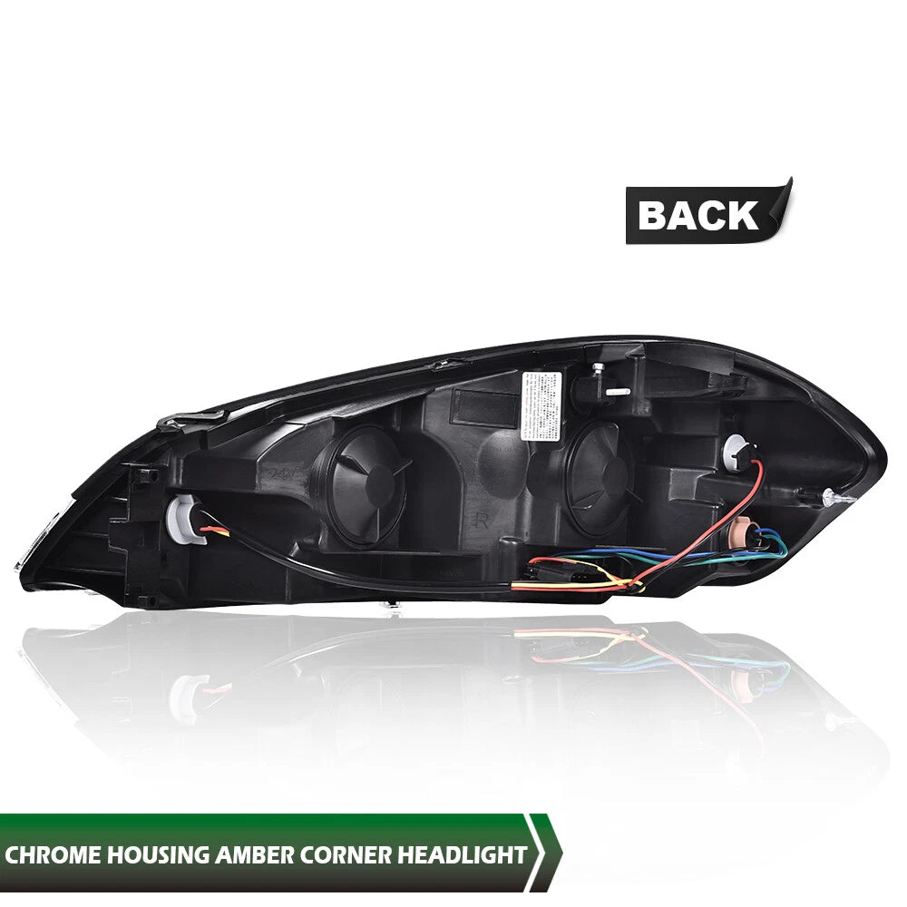Chrome Housing Amber Headlight for Chevrolet Impala (2006–2016)