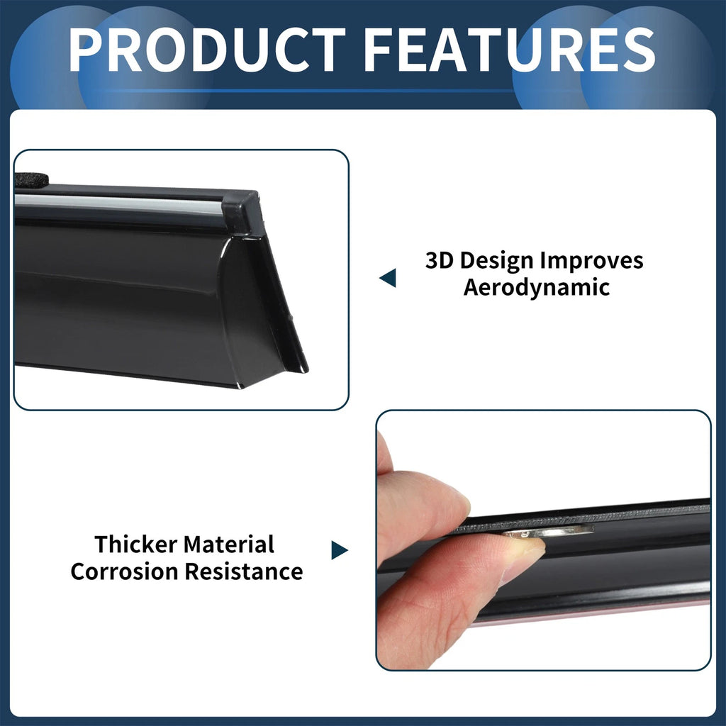 Set of 4 Window Deflectors for Honda Civic Sedan (2022) - Black Vent Visors