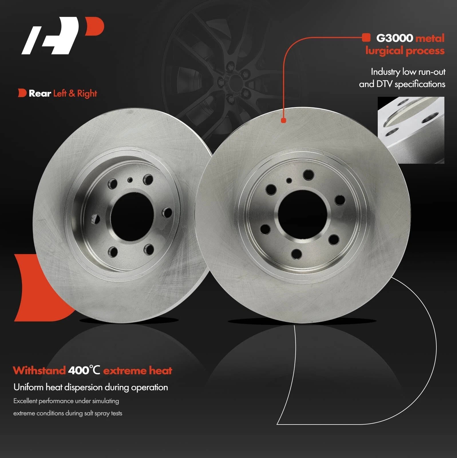 Rear Disc Brake Rotors & Ceramic Pads for Chevy Uplander Buick Terraza (2005–2008)