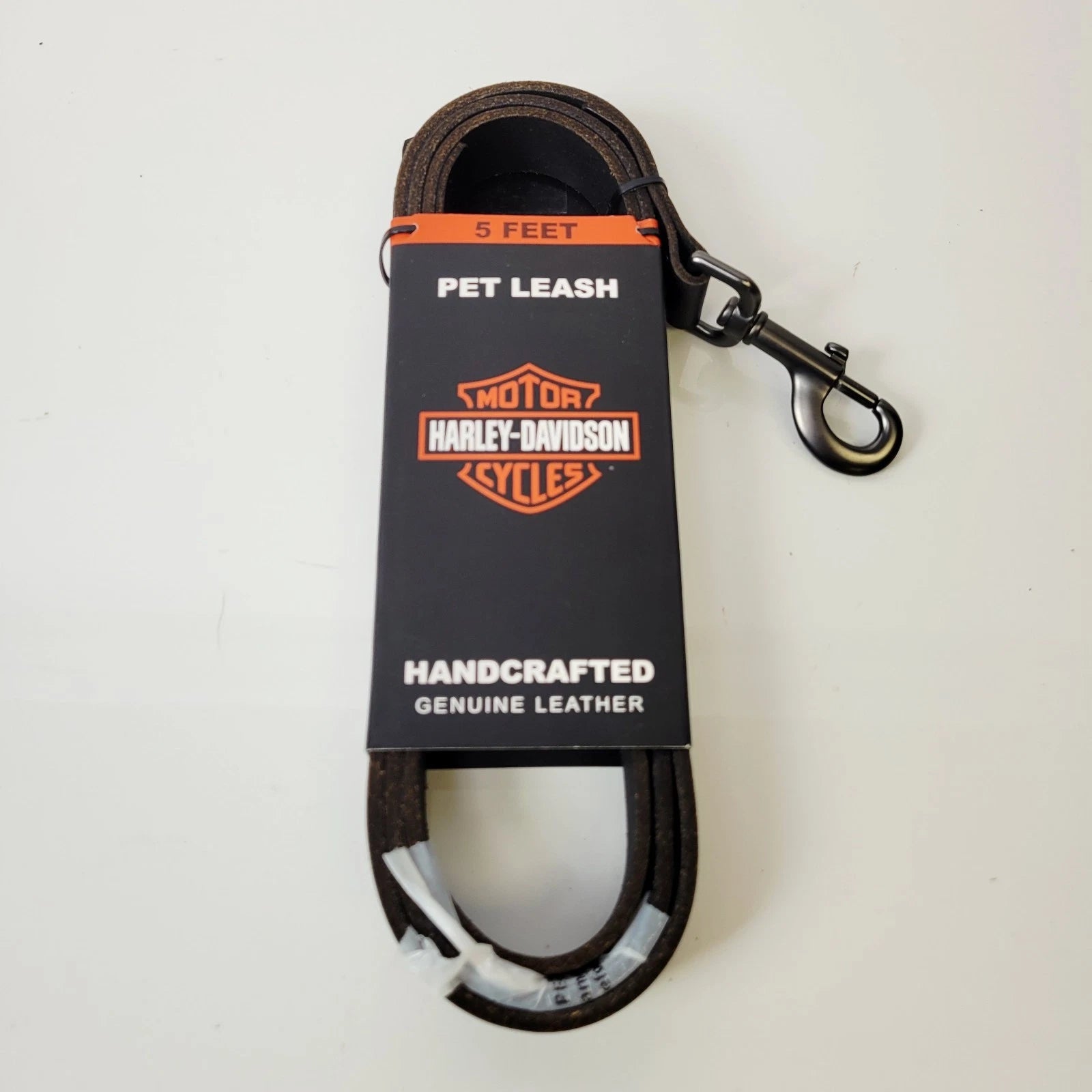 Black Leather Dog Leash for Harley-Davidson (MPC260-08)