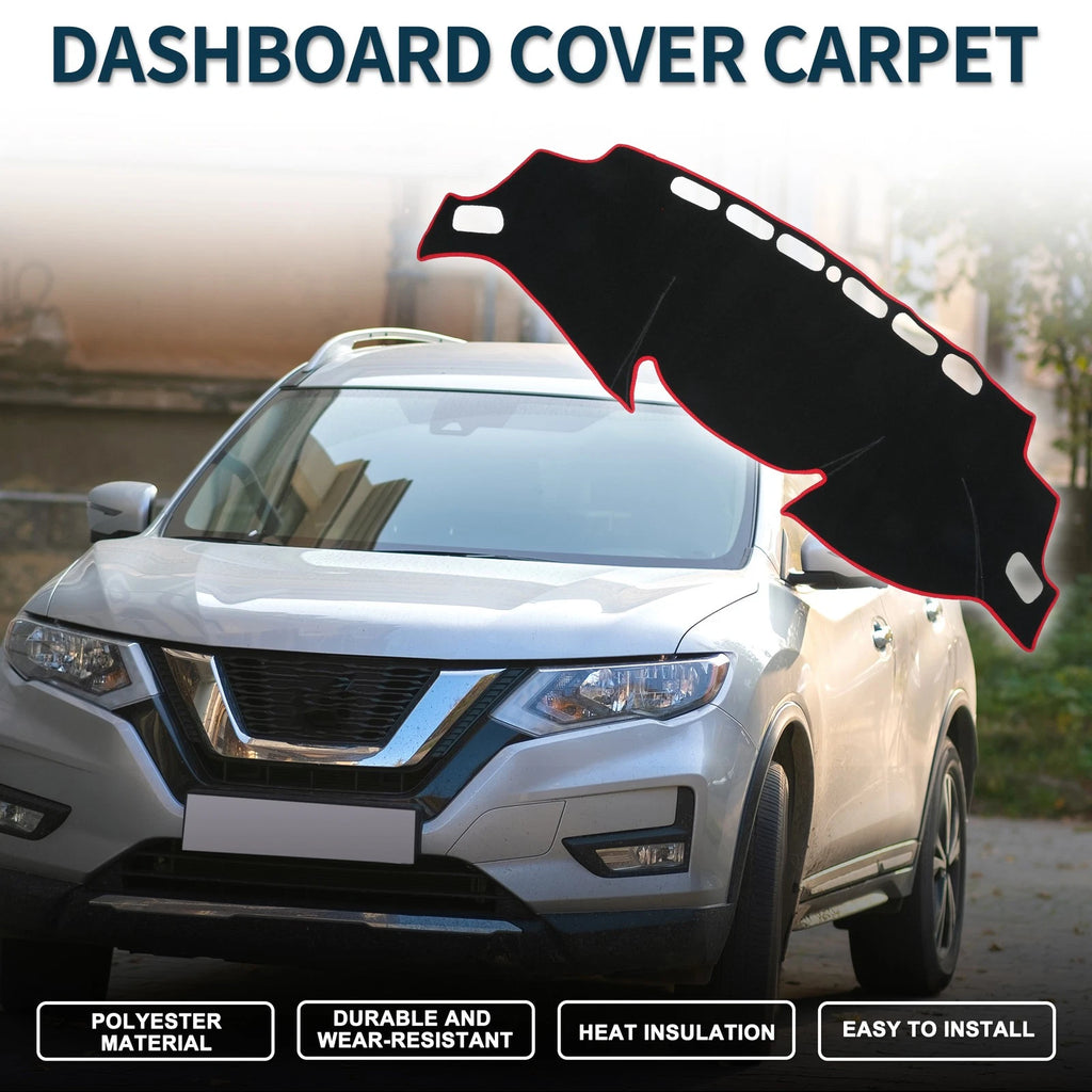Dashboard Cover Mat for Nissan X-Trail T32 (2013–2024) Black Red Set