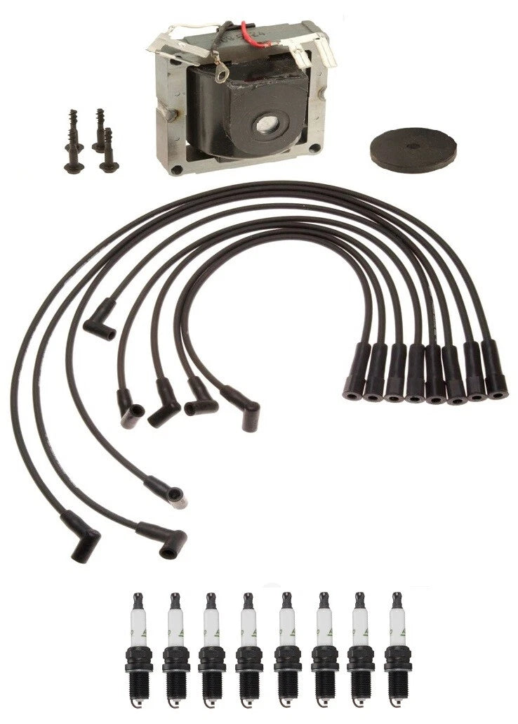 Ignition Wires & Spark Plugs Kit for Buick Cadillac Chevy V8 (1 Coil, .060")