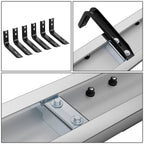 Set of 2 Chrome/Black Rectangular Running Boards for Nissan Frontier (2005–2024)