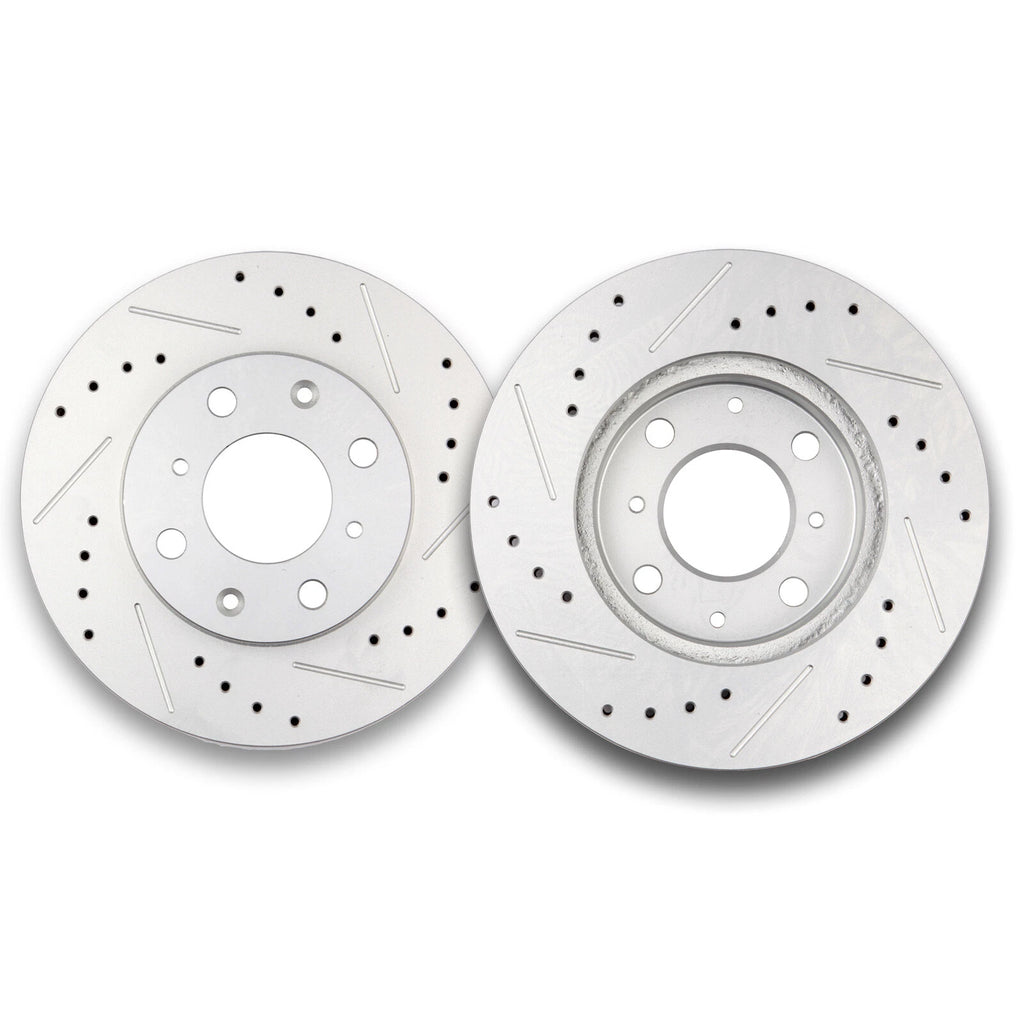 Drilled and Slotted Brake Rotors for Honda Civic del Sol CRX 4-Lug