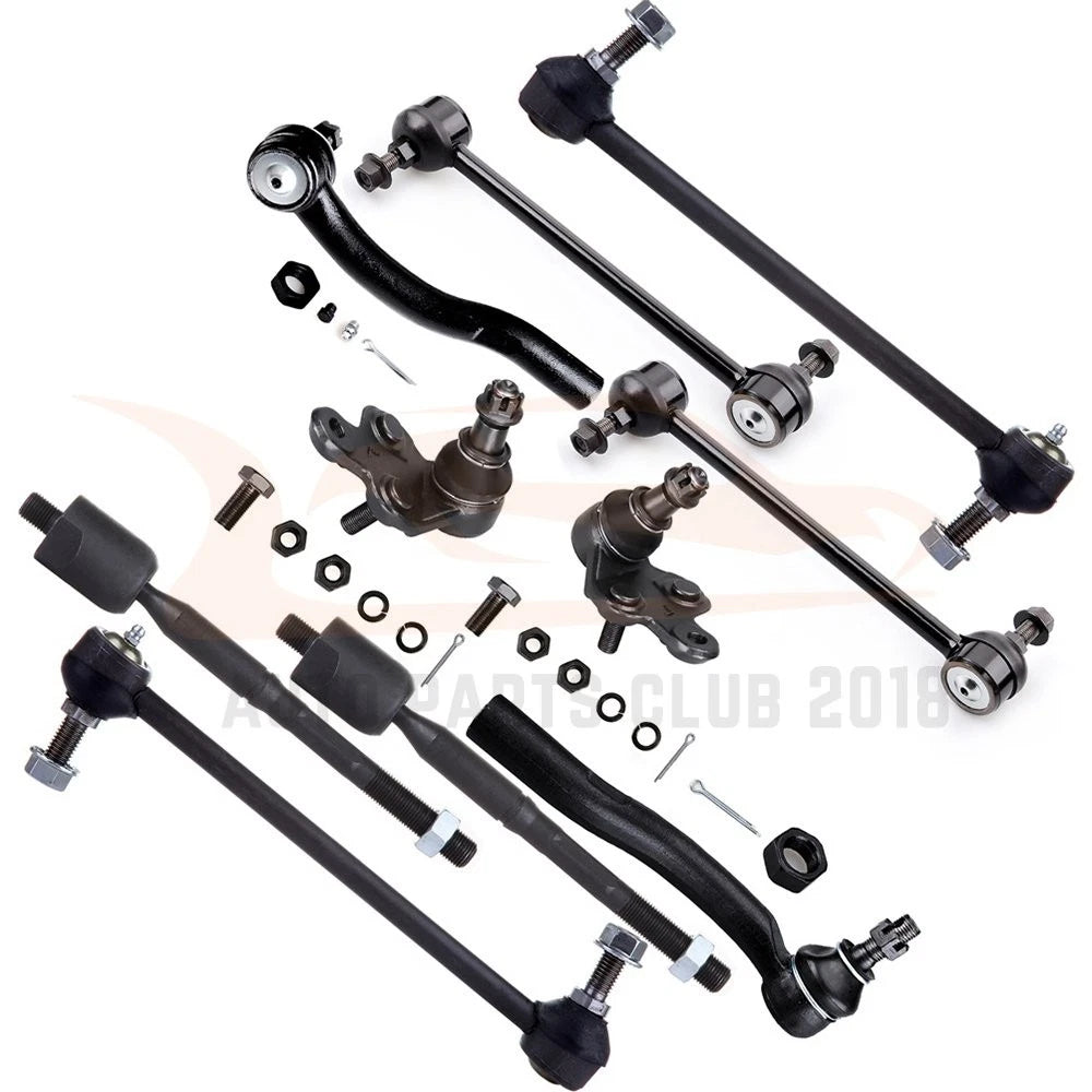 Set of 10 Front Lower Ball Joints and Tie Rods for Lexus ES300, Toyota Camry (2002–2003)