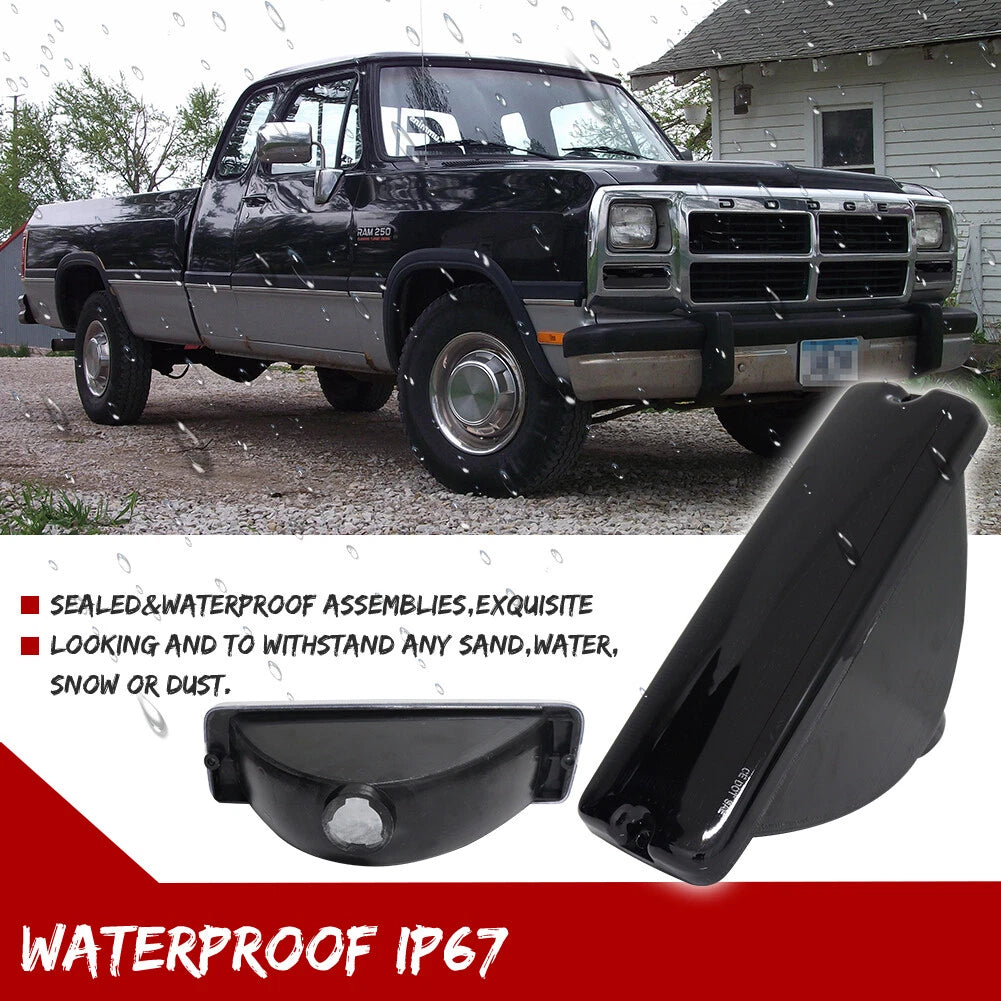 Smoked Front Turn Signal Light Housings Kit for Dodge D/W Series (1991–1993)