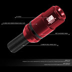 Set of 20 Closed End Lug Nuts M14x1.5 for J2 (Aluminum Red)