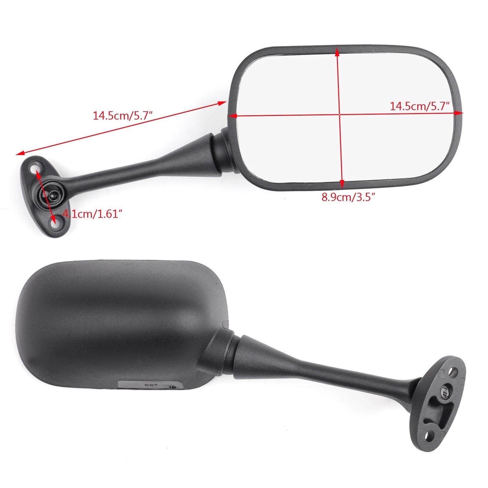 Side Rear View Mirrors for Honda CBR600RR (2003–2014), CBR1000RR (2004–2007) Black