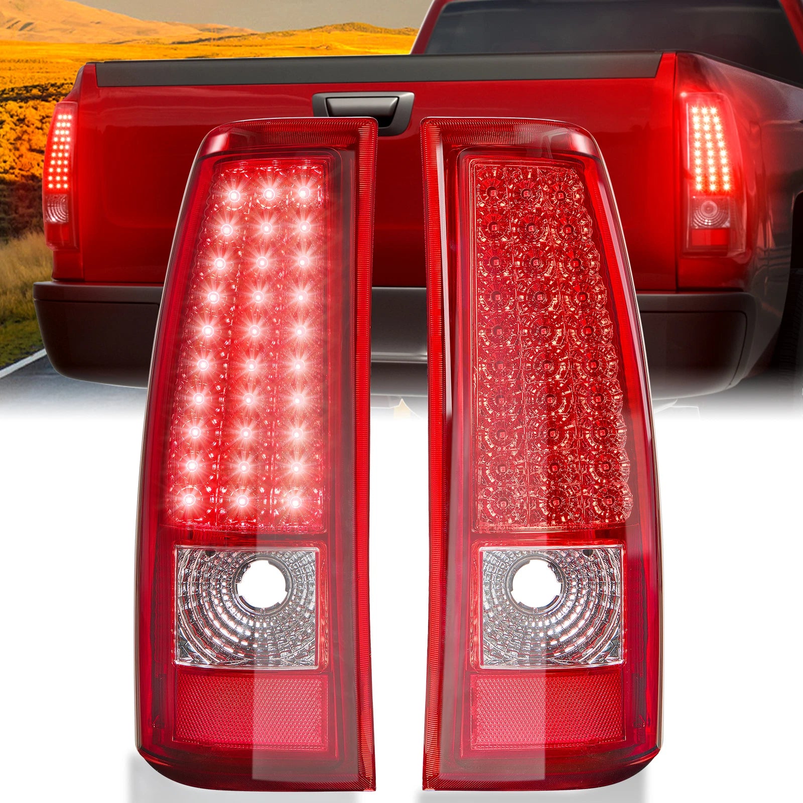 LED Tail Lights Brake Lamps Pair for Chevrolet Silverado (2003–2006)