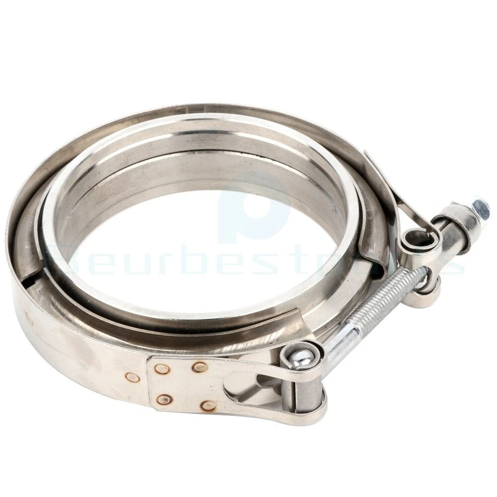 3.5" Zinc Plated Iron V-Band Turbo Pipe Exhaust Flange Clamp Universal