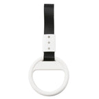 Round Ring Handle Strap for Train Bus (PVC Plastic, Black & White)