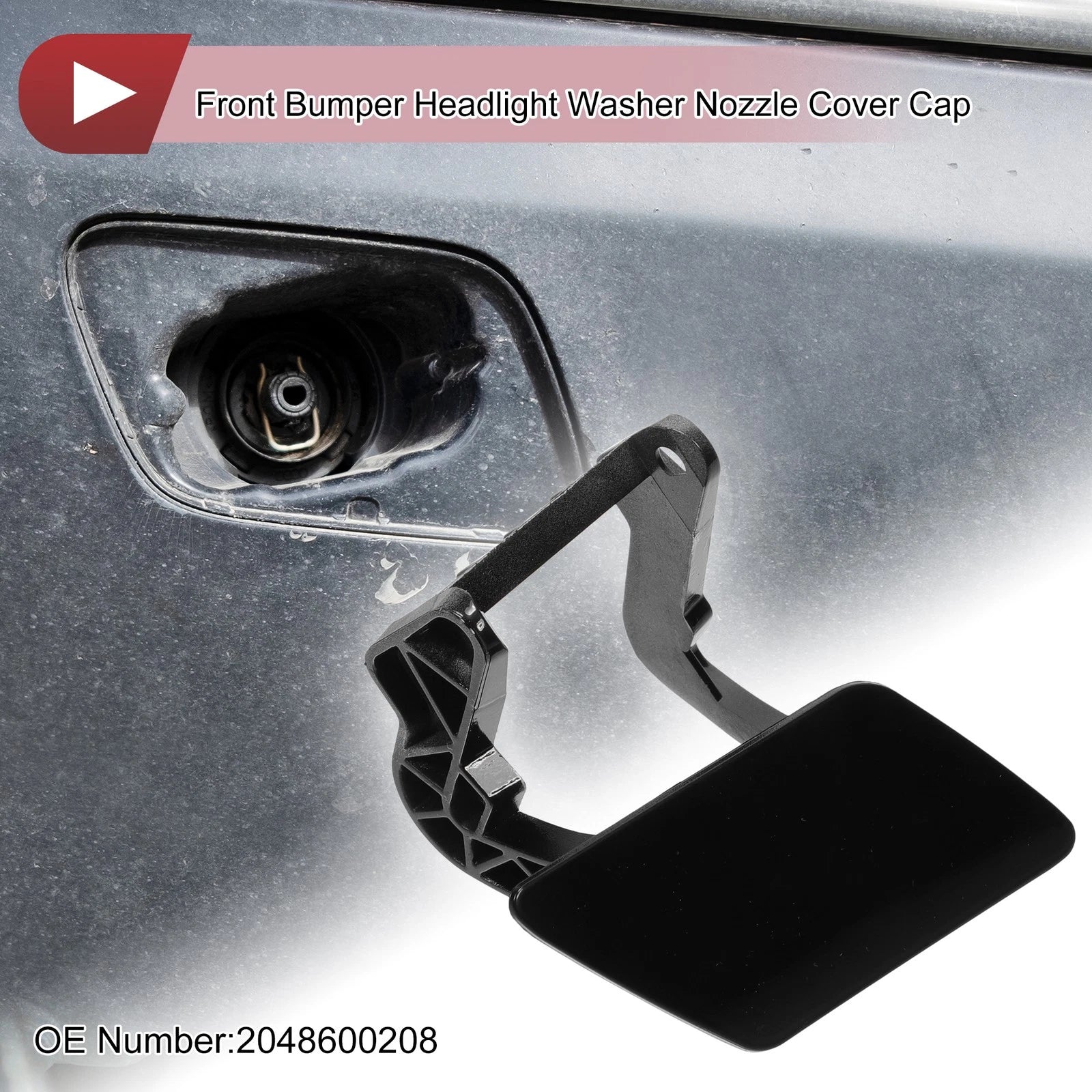 Front Right Washer Nozzle Cover Cap for Mercedes-Benz GLK350 (2010–2015) Black